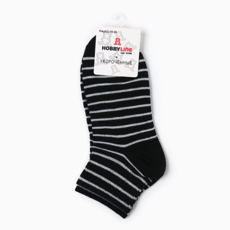Women's socks, black color with a white strip, size 36-40-2