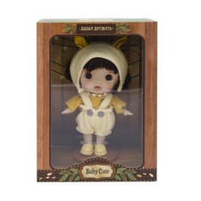 Baby Cute doll, in a hat with yellow ears, 18 cm