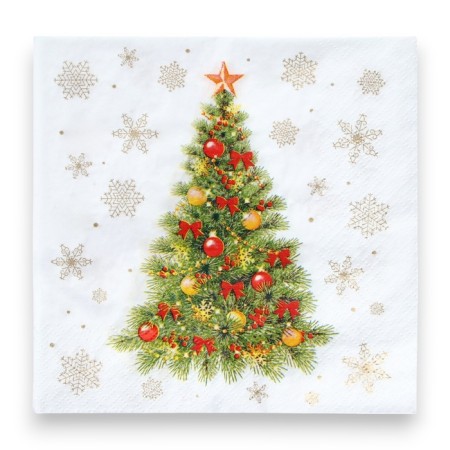 New Year's napkins paper lilies 33x33 "elegant spruce" 2sl 20l.-1