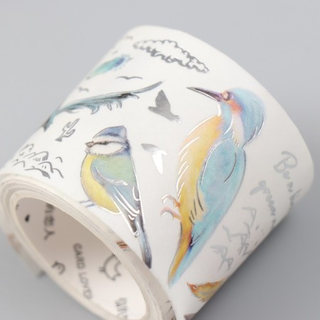 Sticky tape paper "birds" width 4 cm winding 3 m 4x4 cm-2