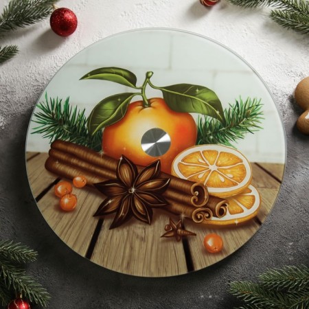 Glass stand for a cake rotating share "The taste of Christmas", D = 32 cm
