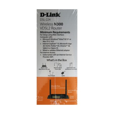 Wi-Fi router D-Link DSL-224/R1a, 300 Mbps, 4 ports 100 Mbps, black-5