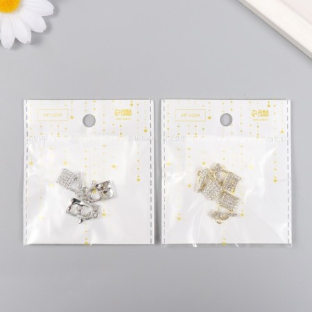 Decor for creativity metal, rhinestones "Lacking with a key" mix 1.5x1.9 cm-4