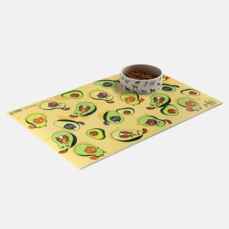 Rug for a bowl non -slip "avocado cat", 43x28 ​​cm-1
