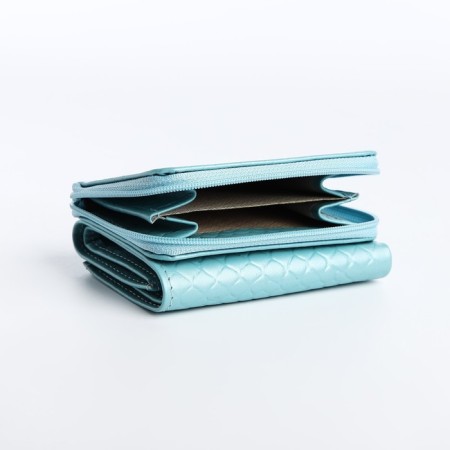 Women's wallet on the button, blue color-5