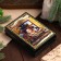 Casket "Bullfinchi in the window", 10 × 14 cm, lacquer miniature