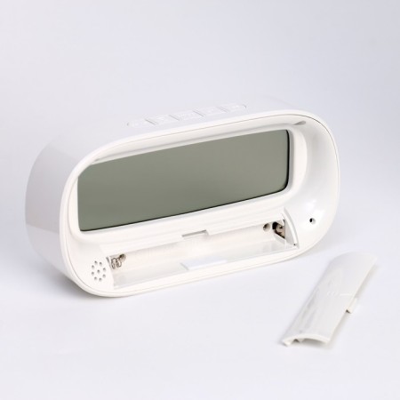 Clock - Electronic desktop alarm clock with a thermometer, hygrometer, 7 x 14.5 cm, 2AA-2