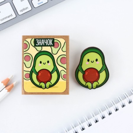 Wooden icon "Avocado", 3.2 x 4 cm-1