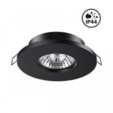 The lamp is built -in moisture -proof Novotech. Aqua, 50W, GU10, 23x85x85 mm, black color