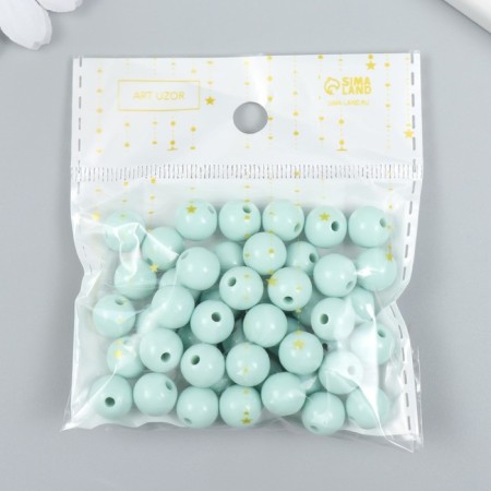 Plastic beads "gray-blue" glossy set 25 grams d = 1 cm-2