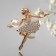 Brooch "Ballerina with balls", white color in gold