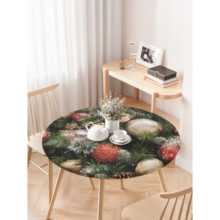 Tables on the table "Festive decoration", round, oxford, elastic band, size 120x120 cm, diameter 75-100 cm-2