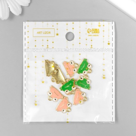 Decor for creativity metal, enamel "Frog" mix 1.2x1.5 cm-3