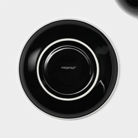 Coffee steam porcelain Magistro Coffee Time, 2 objects: a cup 300 ml, a saucer d = 15.5 cm, black color-6