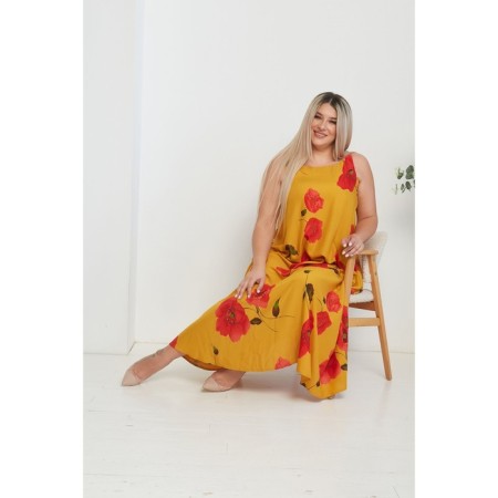 Female dress, size 56, orange color-3
