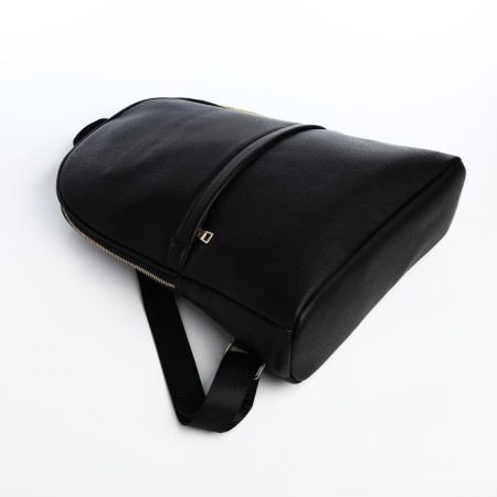 Women's backpack made of artificial leather with lightning, 2 pockets, black color-3