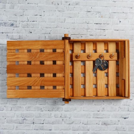 Wooden Keyline "Keys", dark, 20 x 20 x 6 cm-1