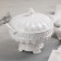 Ceramic dish with a “vintage” lid, 19.3 × 16.5 × 17 cm, white color