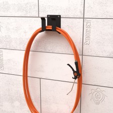 Держатель для хранения пневматического шланга и удлинителя, настенный, черный