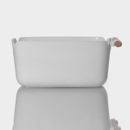Storage container with handle LADOM "Laconism", 27 × 14.8 × 11.8 cm, white color-4