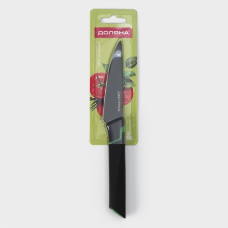 Kitchen knife for vegetables Simplex shares, blade length 10 cm, black color-4