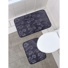 A set of mats for the bathroom and toilet of the Grace Dilan, 2 pcs, 40 × 50 cm, 50 × 80 cm, color gray color