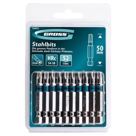 Набор бит Gross, сталь S2, TORX 30 х 50 мм, 10 шт.-3