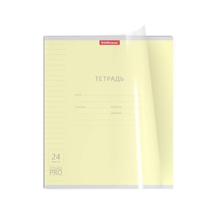 Notebook 24 sheets in the Erichkrause line "Coverpro classic", plastic cover, coated cardboard, offset block 100% whiteness, mix-2