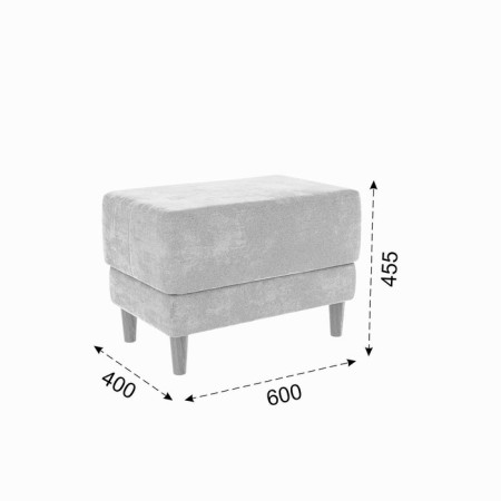 Rondo Pouf 2, 600 x 400 x 455, cream (velor)-1