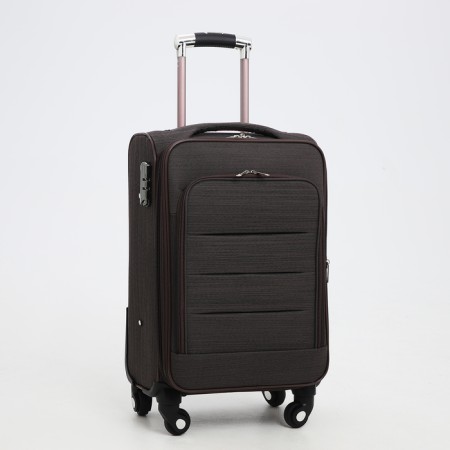 Small suitcase 20 ”, lightning department, code lock, 4 wheels, outer pocket, brown color-1