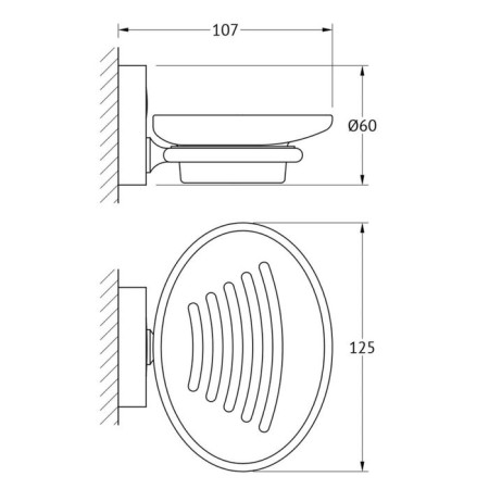 Soap holder, matte crystal, chrome, fbs-1