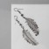 Earrings hanging "feathers" wind, white color in silver, 8 cm