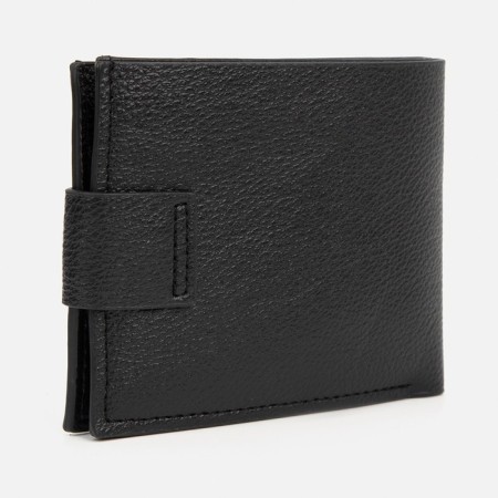 Male purse for magnet, department for bills, for maps, for coins, black color-1