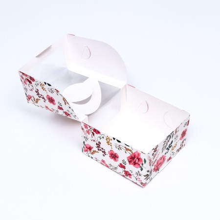 Bearbox under the Bento-Port with the window "Flower painting", 14 x 14 x 8 cm-3