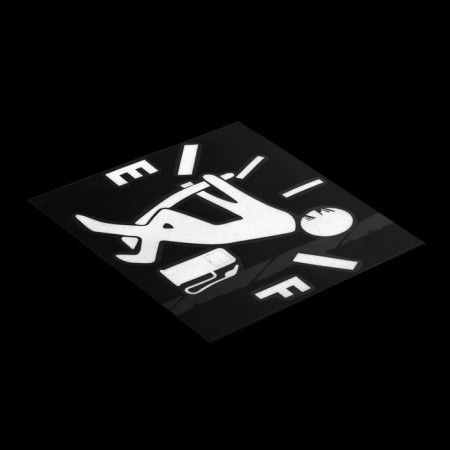 A car sticker 12 x 12 cm, "dressing", white-1