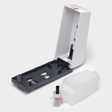 A dispenser for an antiseptic or liquid soap mechanical, 350 ml, plastic, white color-5