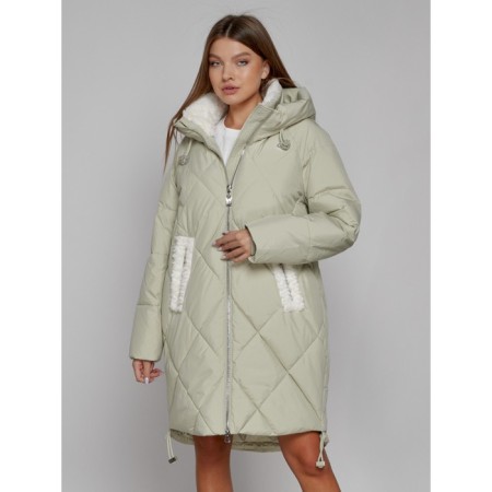Coat insulated winter female, size 46, color light green-7