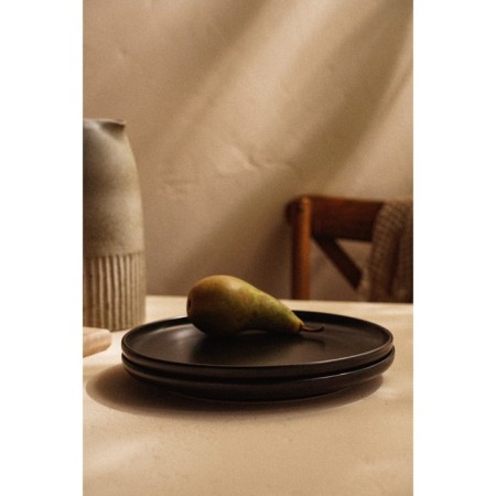 Set of porcelain plates SL Home "Dark", D = 25.5 cm, black color-5