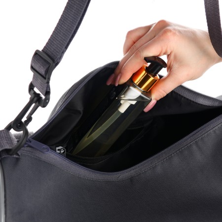 Female sports bag, textura, small size, gray color-3