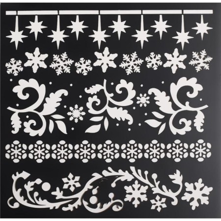 Stencil for creativity "Patterns", 15 x 15 cm, plastic-2
