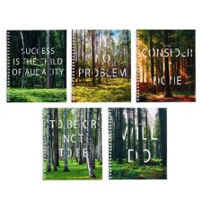 A notebook of 60 sheets in the Done line!, The cover coated cardboard, glossy lamination, block 60g/m2, mix, 5 types