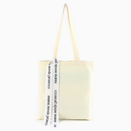 Shopper with Prosecco tape, 35x0.5x40 cm, beige color-1