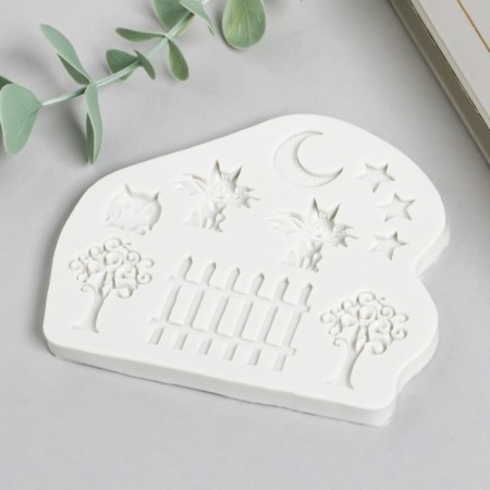 Mold Silicon "Star night with cats" 10 items 0.8x9x10 cm-1