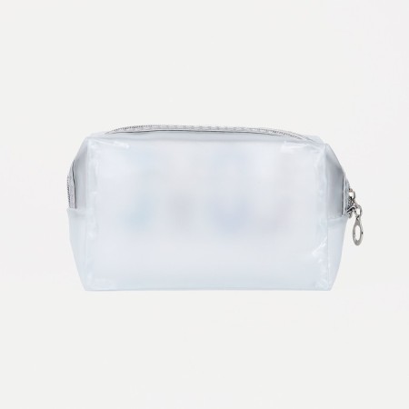 Cosmetic bag with zipper, matte color/multi -colored-1