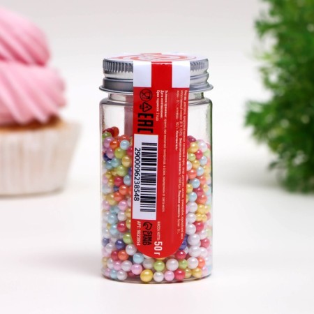 Confectionery Sprinking "Bright Mix", 4 mm, 50 g-2
