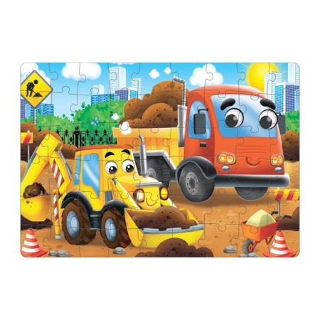 Children's puzzle "Cars at a construction site", 54 elements-1