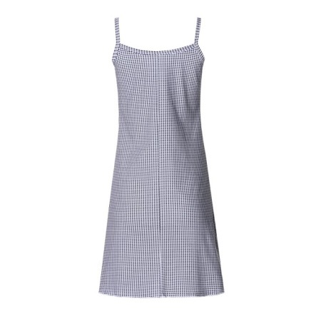 Night shirt female, white-blue color/Print cage, size 52-7