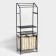 A rack with a dual laundry basket and crossbars, 2-tier, black color, 60x35x160 cm 1065649