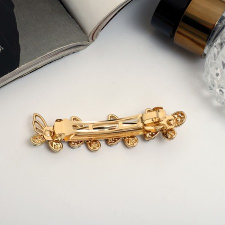 Halfish hair clip "Aelita" butterflies shine, 7 cm, gold-1