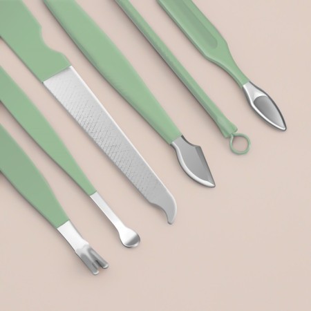 Manicure set, 12 items, in case, menthol color-6